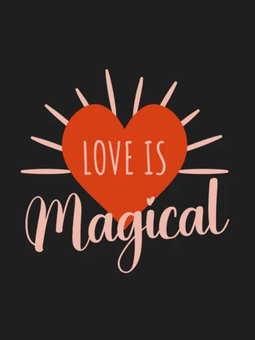 Valentines Day Love Is Magical Heart T-shirt Template Design