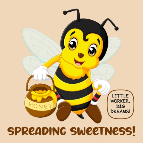 Modèle d'abeille ludique : répandre la douceur dans un style de dessin animé