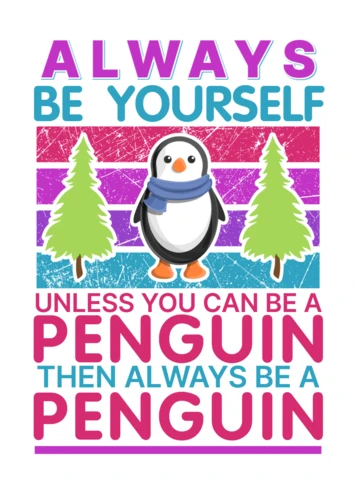 Playful Penguin Quote Design Template for Fun and Creative Projects