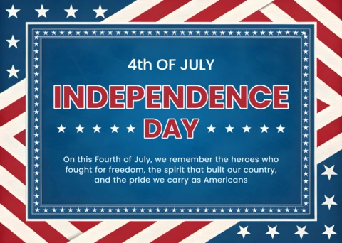 Independence Day Celebration Template with American Flag Design