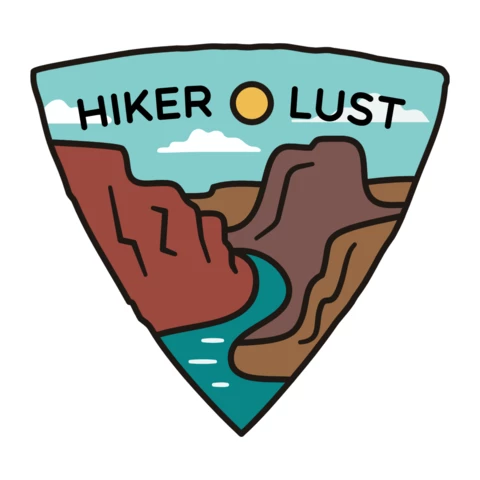 Hiker Lust Mountains Badge Template Design