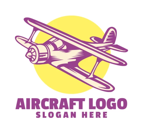 Plantilla de diseño de logotipo de dibujos animados de aviones