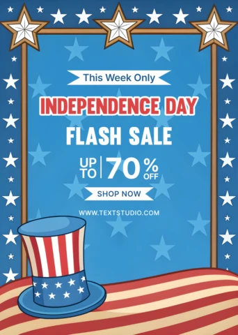 USA Independence Day Sale Design Template with Uncle Sam's Hat