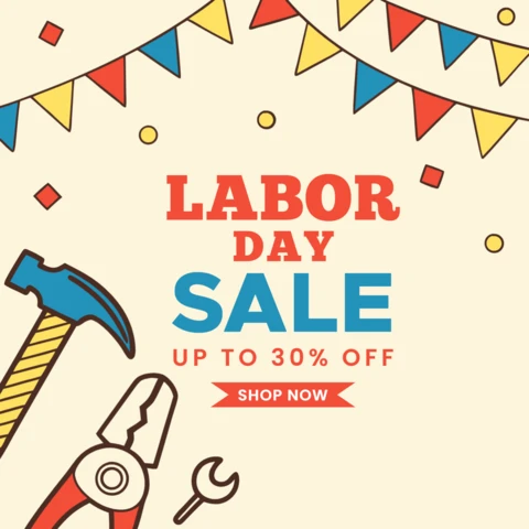 Modèle coloré de vente pour la fête du travail pour des promotions festives
