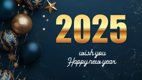 Luxe Happy New Year 2025 design template