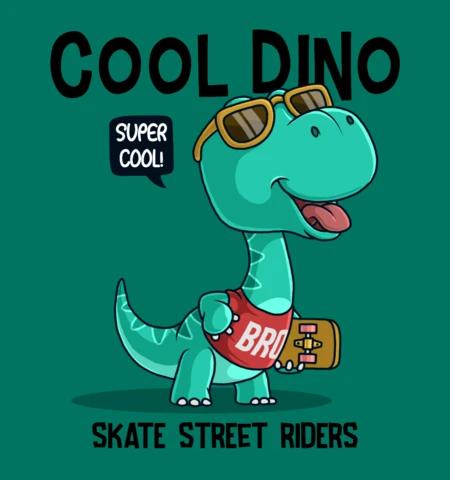 Cool Dino Skate Street Riders Design Template
