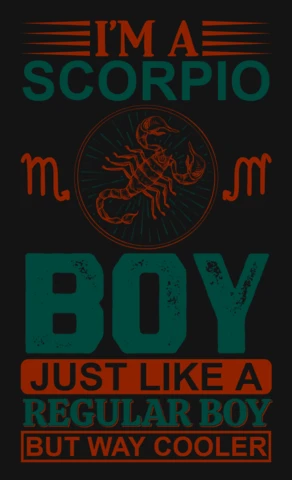 Modelo de design de camiseta do signo do zodíaco "Sou um menino de Escorpião