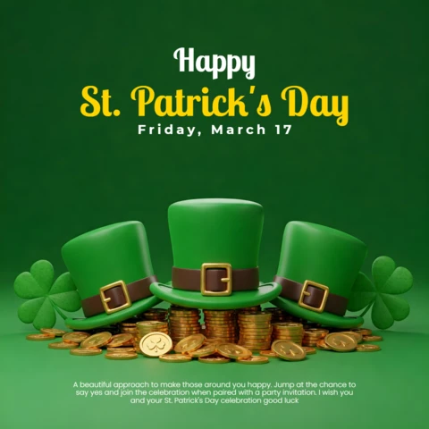 St. Patrick's Day Celebration Editable Design for Festive Invitations Template