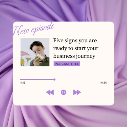 Soft Purple Business Podcast Instagram Post Design Template