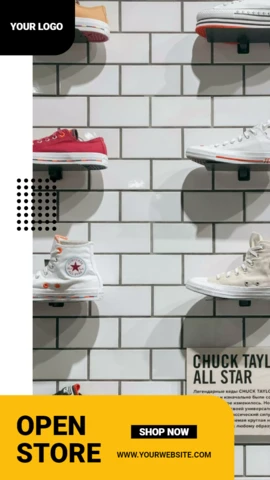 Open Pop Store Streetwear Sneakers Instagram Story Post Design Template
