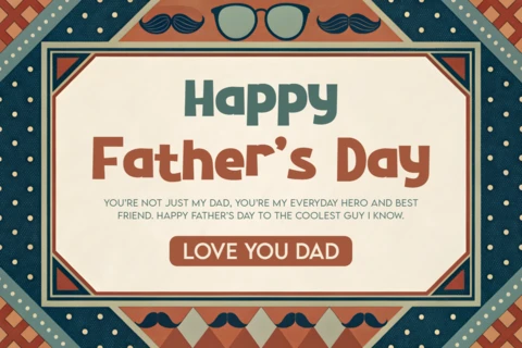 Modello di design retrò per la festa del papà - modificabile e personalizzabile