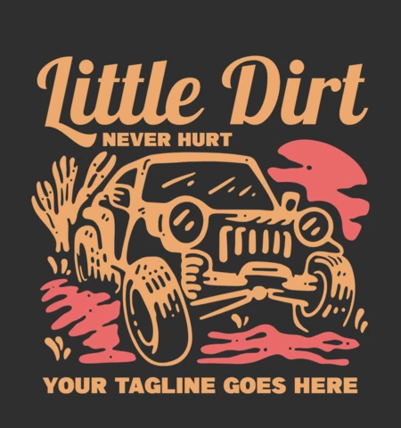 Un poco de suciedad nunca hace daño a la plantilla de diseño de camiseta de coche jeep todoterreno