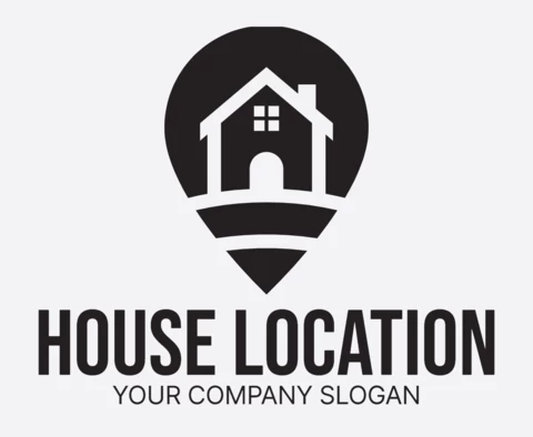 Hausstandort Logo Design Vorlage schwarz