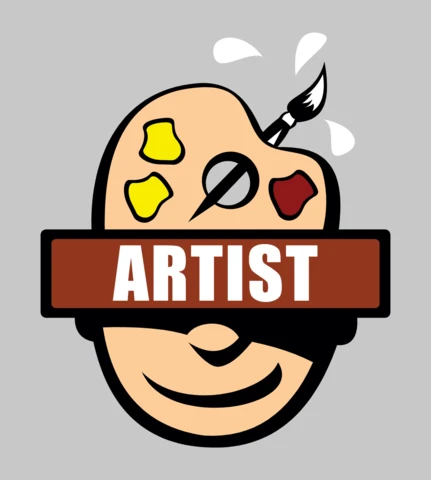 Plantilla de diseño de camiseta con cerebro de artista