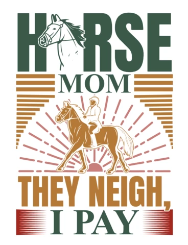 Vintage Horse Mom Design Template with Playful Typography