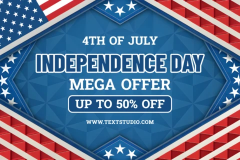 Modelo de oferta patriótica para o dia da independência de 4 de julho com design de estrelas e listras