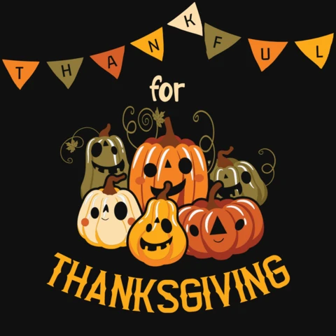 Thankful Pumpkins For Thanksgiving T-Shirt Design Template