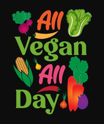 Plantilla de diseño de camiseta vegana para todo el día