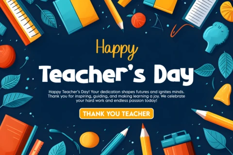 Colorful Teacher's Day Celebration Design Template