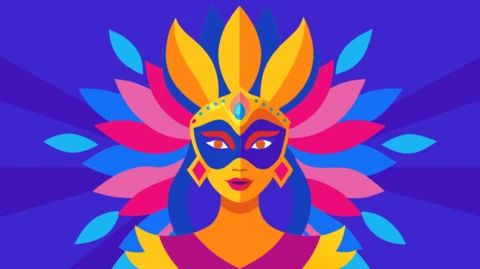 Modèle de conception de masque de carnaval vibrant pour les événements festifs