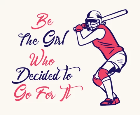 Baseball Motivational Quote Poster Design Template For Girl