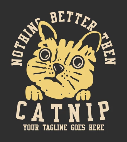 Cat Head Vintage T-Shirt Design Template