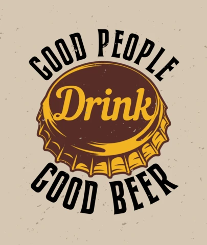 Beer Bootle Cap T-Shirt Design Template