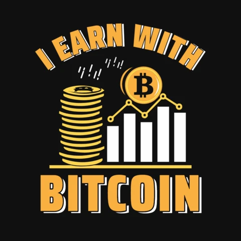 I Earn With Bitcoin T-Shirt Design Template