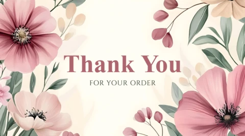 Soft Pink Floral Thank You Card Design