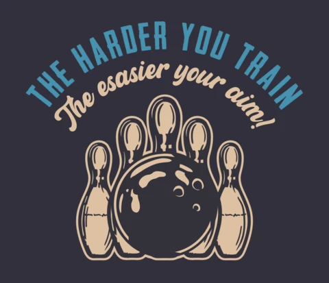 Hitting Pin Bowling Vintage T-Shirt Design Template