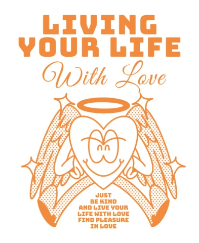 Angel Heart Design Template for Inspirational T-Shirt