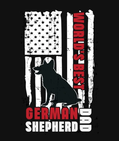 Best German Shepherd Dad T-Shirt Design Template