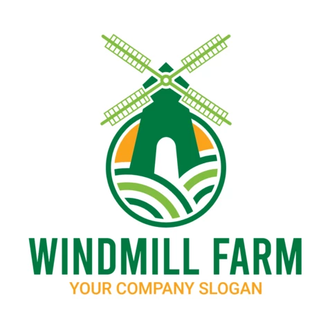 Windmill Farm Logo Design Template