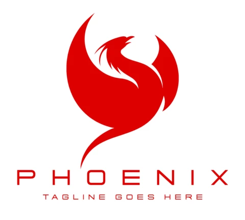 Plantilla de diseño de logotipo de phoenix majestuoso