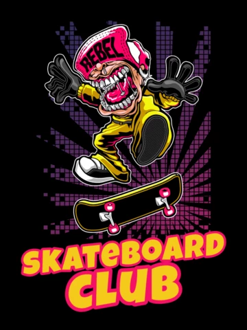 Skateboard Club T-shirt Design Template