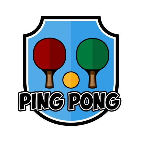 Ping Pong Tennis Logo Design Template