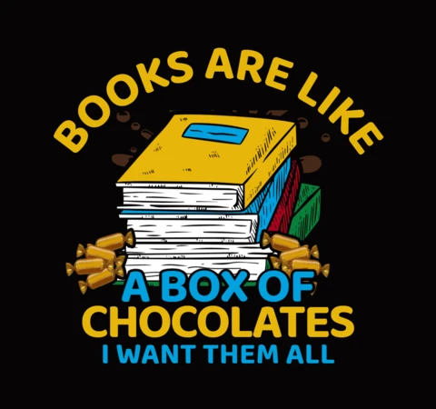 Les livres sont comme une boîte de chocolat modèle de t-shirt