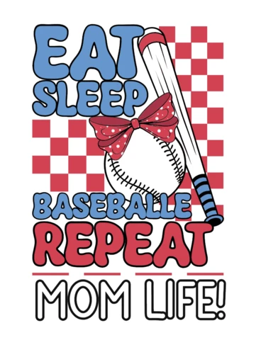 Comeer dormir béisbol repetir el plan de juego definitivo para la vida de mamá diseño de camiseta plantilla