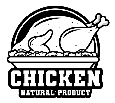 Modello di logo per etichetta per alimenti a base di pollo