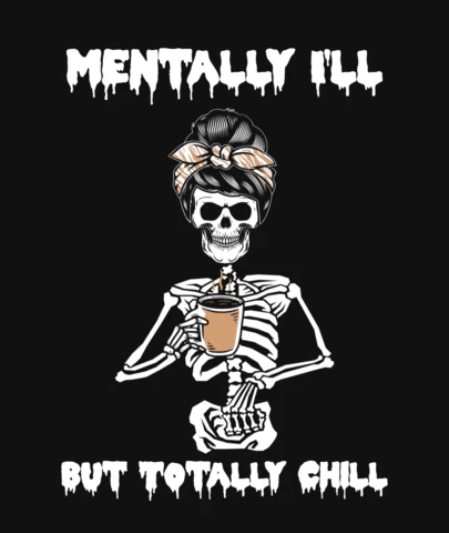 Skeleton Women Drinking Coffee T-Shirt Design