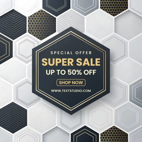 Modelo de design moderno de hexágono para folhetos promocionais