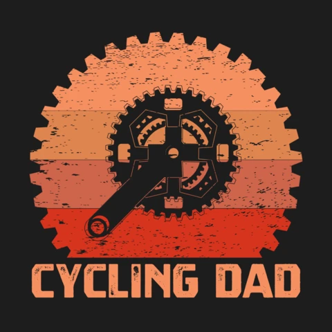 Modèle de t-shirt "père cycliste avec pièces de vélo"