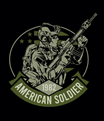 American Soldier T-Shirt Design Template