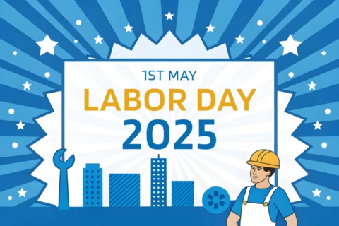 Labor Day 2025 Editable Template Design with Bold Graphic Style