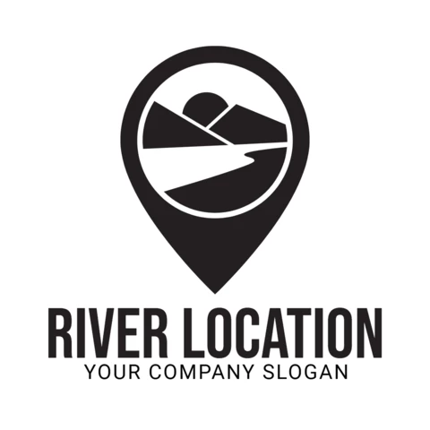 River Location Logo Design Template