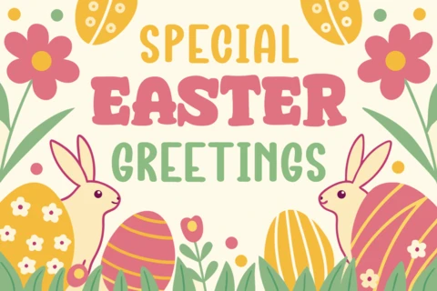 Plantilla de felicitación de Pascua para celebraciones festivas