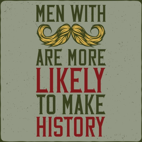 Men With Mustache Barber T-Shirt Design Template