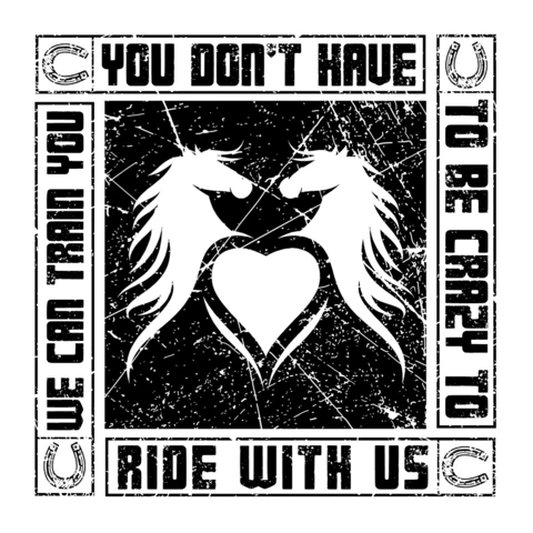 Modèle de design de cheval de style western vintage : 'montez avec nous' graphique modifiable