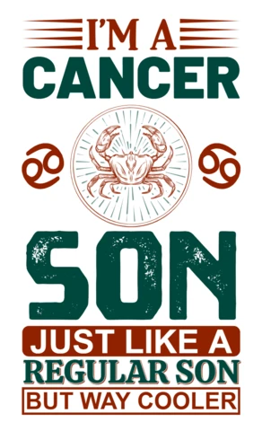 Modello di design per il figlio del cancro - divertente stile retrò per gli amanti dello zodiaco