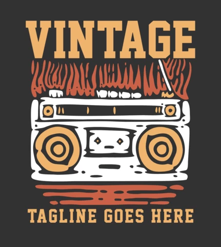 Modèle de t-shirt radio vintage